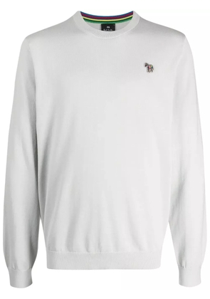 PS Paul Smith zebra-patch crew-neck jumper - Grey