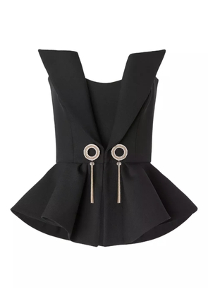 Genny embellished peplum top - Black