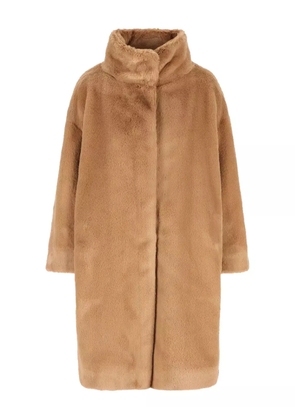 Herno high-neck faux-fur coat - Brown