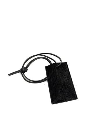 Rick Owens leather-trimmed hair-on-hide keychain - Black
