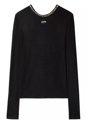 Off-White logo-embroidered top - Black