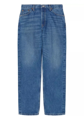RE/DONE contrast-stitching cotton straight-leg jeans - Blue