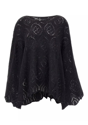 MAURIZIO MYKONOS open-knit wide-sleeve sweater - Black