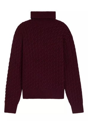 BOSS cable-knit turtleneck sweater - Red