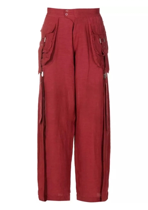 Amir Slama wide-leg cargo trousers - Red