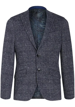 ETRO checked single-breasted blazer - Blue
