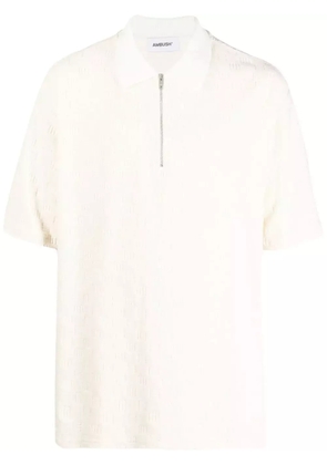 AMBUSH monogram-textured polo shirt - White