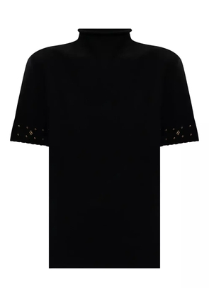 TWINSET mock-neck embellished T-shirt - Black