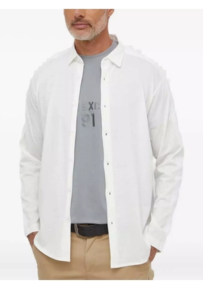 Armani Exchange logo-tape long-sleeve shirt - White