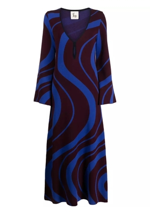 PAULA patterned-jacquard maxi dress - Red