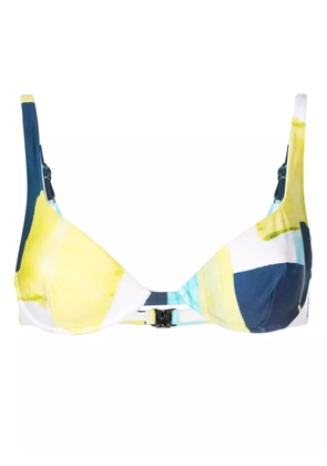 Lenny Niemeyer abstract-pattern print clasp-fastening bikini top - Blue