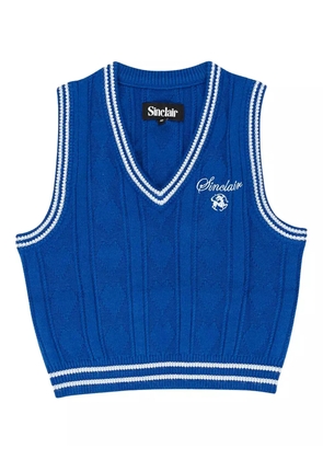 Sinclair Daisy cable-knit V-neck vest - Blue
