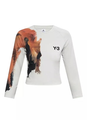 Y-3 logo-print T-shirt - Neutrals