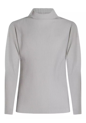 Homme Plissé Issey Miyake plissé-effect turtleneck T-shirt - Grey