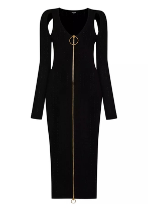 Balmain cut-out detail fitted dress - Black