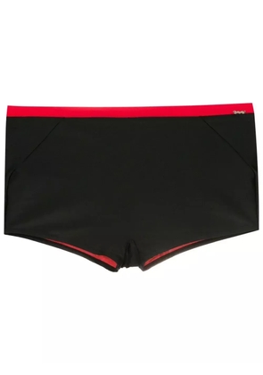 Amir Slama two-tone logo swim shorts - Black
