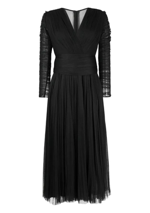 Ana Radu V-neck long-sleeve midi dress - Black