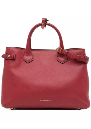 Burberry Pre-Owned 2000-2017 Medium Leather and House Check Banner satchel - Red