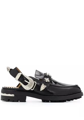 Toga Pulla sling-back mule loafers - Black