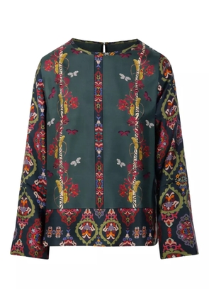 Franco Ferrari floral butterflies print blouse - Green