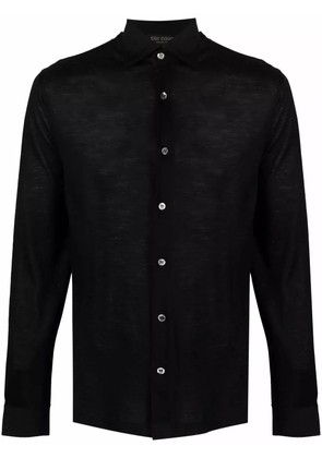 Dell'oglio fine-knit long-sleeve shirt - Black