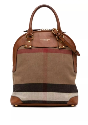 Burberry Pre-Owned 2000-2017 Medium Mega Check Canvas Bloomsbury Saddle satchel - Brown