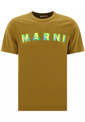 Marni logo-print cotton T-shirt - Brown