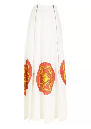 Amir Slama printed long skirt - White