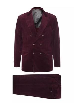 Brunello Cucinelli corduroy double-breasted suit - Red