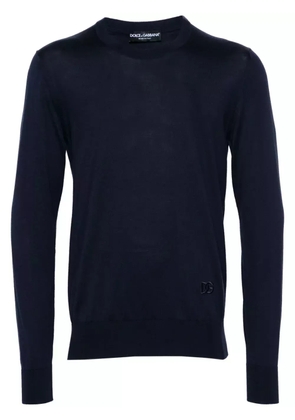 Dolce & Gabbana crew-neck silk jumper - Blue