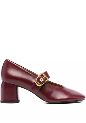 ANGEL ALARCON buckle-detail block-heel pumps - Red