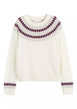 Chinti & Parker fair-isle diamond sweater - White