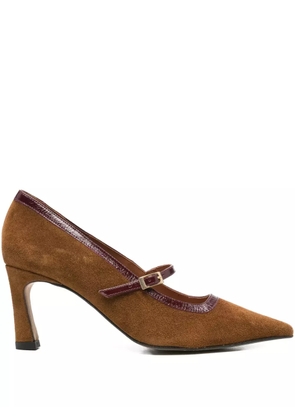 ANGEL ALARCON pointed-toe buckle pumps - Brown