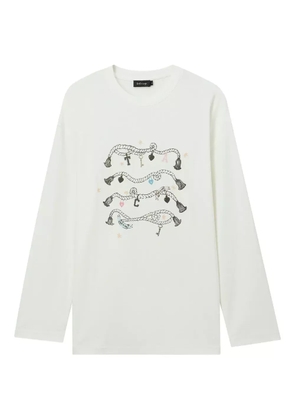 tout a coup graphic-print long-sleeve T-shirt - White