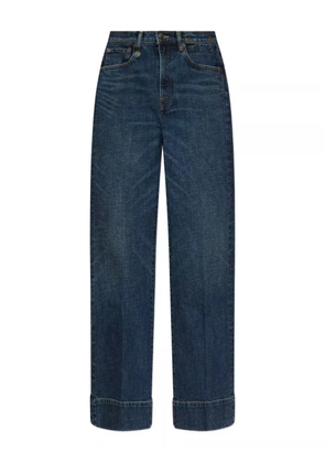 R13 embroidered straight-leg jeans - Blue