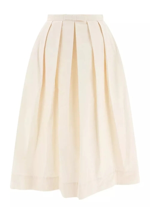 SANDBEIGE pleated bow-detail skirt - Neutrals