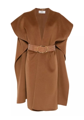 Elisabetta Franchi wool cape - Brown
