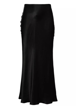 MANURÍ Sunny satin midi skirt - Black