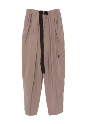 Alysi pleated belted trousers - Brown
