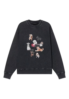tout a coup dog-print sweatshirt - Grey