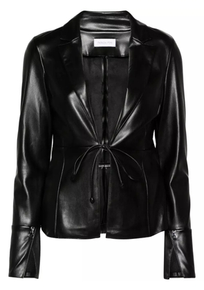 Patrizia Pepe leather-effect shirt jacket - Black