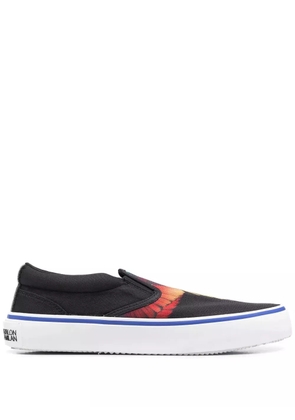 COUNTY OF MILAN Wings-print slip-on sneakers - Black