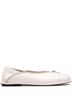 Officine Creative zip-detail leather loafers - White