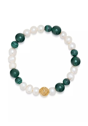 Nialaya Jewelry engraved-detail pearl bracelet - Green