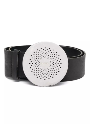 CHANEL Pre-Owned 2000s floral-motif buckle belt - Black