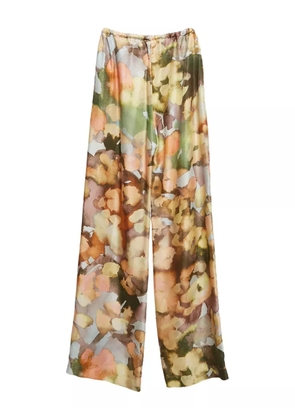 Nanushka floral-print wide-leg trousers - Yellow