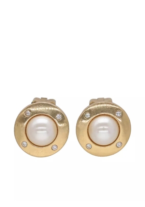 Christian Dior Pre-Owned rhinestone-embellished clip-on earrings - Gold