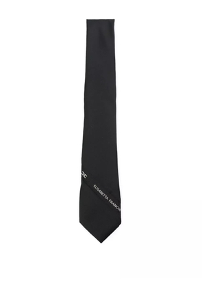 Elisabetta Franchi logo-tape tie - Black