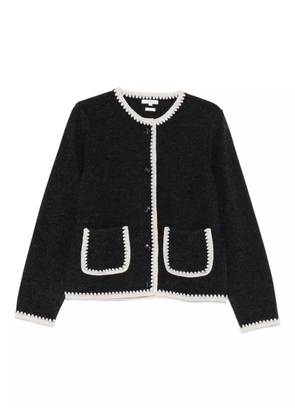 YERSE Iliana crochet-trimmed pocket cardigan - Grey