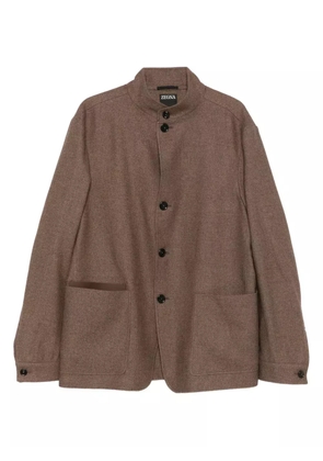 Zegna patch-pocket buttoned jacket - Neutrals